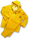 PIP Global Safety® 3X Yellow Base35FR™ .35 mm Polyester And PVC 3-Piece Rain Suit