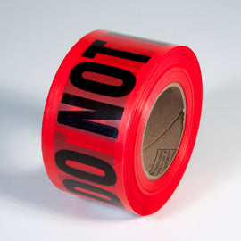 3" X 1000' Red 1.5 mil Polyethylene PrimeGuard® Barricade Tape "DANGER DO NOT ENTER"