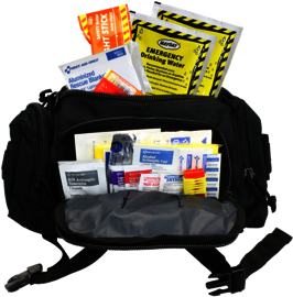 Acme-United Corporation First Aid Only 5" X 6" X 14" Black Fabric Survival Emergency Preparedness Kit With Duffle Bag