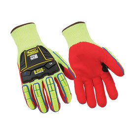 Ansell Size 9 Green And Red RINGERS® R085 High Performance Polyethylene/Nitrile Full Finger Impact Resistant Gloves With Knit Wrist