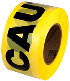 3" X 1000' Yellow 1.5 mil Polyethylene PrimeGuard® Barricade Tape "CAUTION"