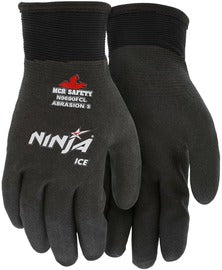 MCR Safety® Large Black Ninja® ICE FC HPT™ Nylon Acrylic Terry Lined Cold Weather Gloves