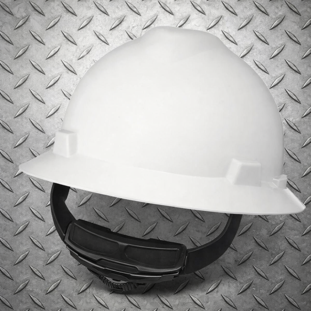 MSA V-Gard® Class E Polyethylene Hard Hat With Full Brim And Fas-Trac®