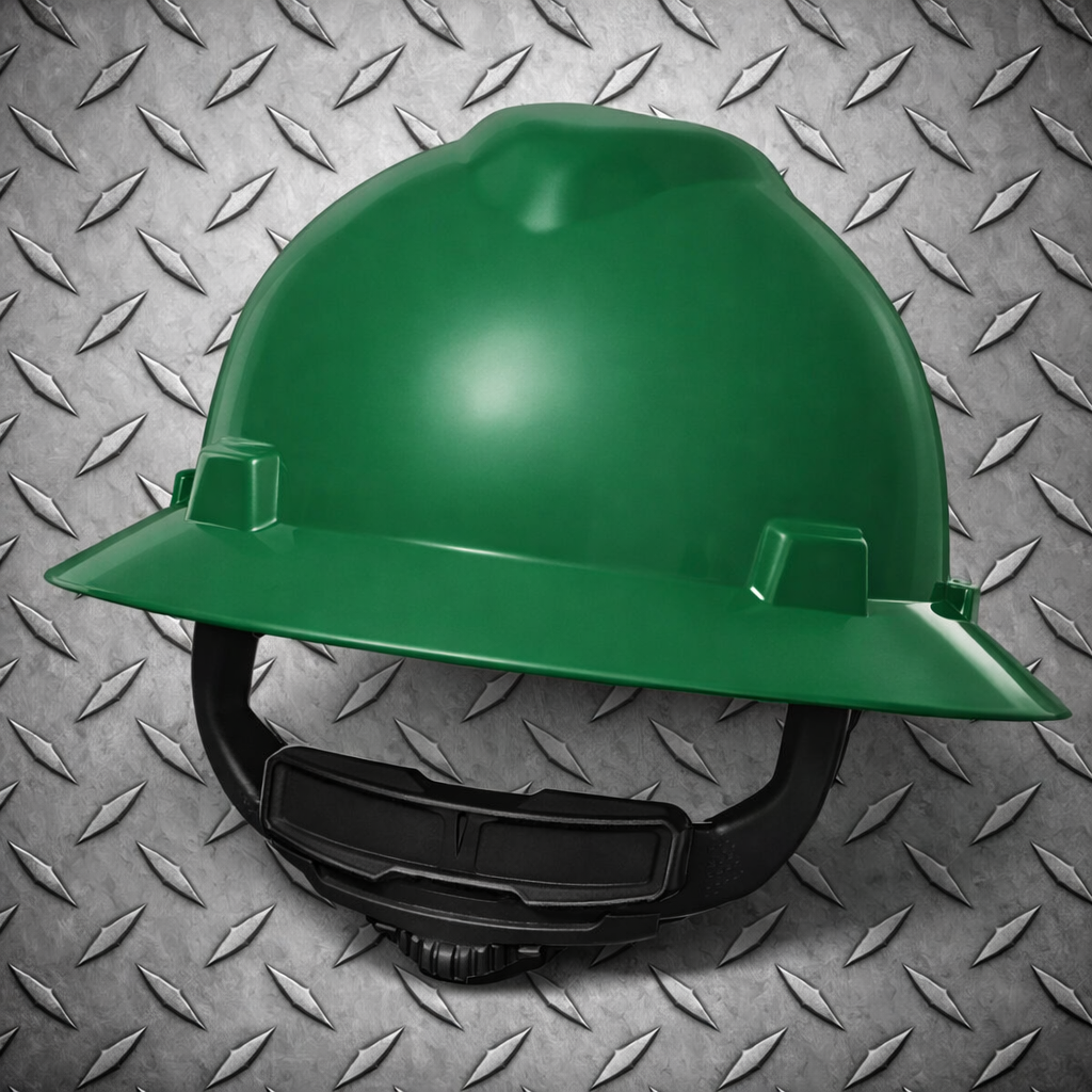 MSA V-Gard® Class E Polyethylene Hard Hat With Full Brim And Fas-Trac®