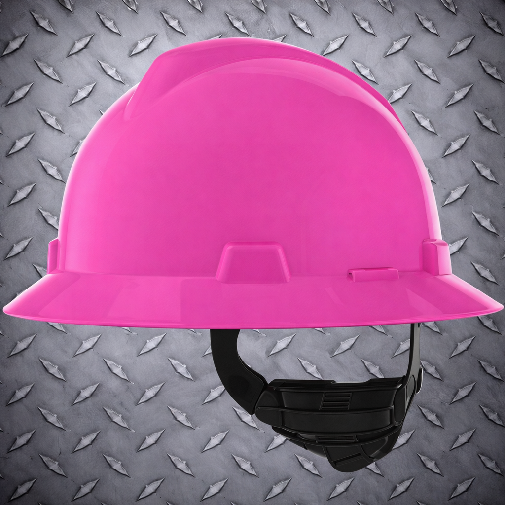 MSA V-Gard® Class E Polyethylene Hard Hat With Full Brim And Fas-Trac®