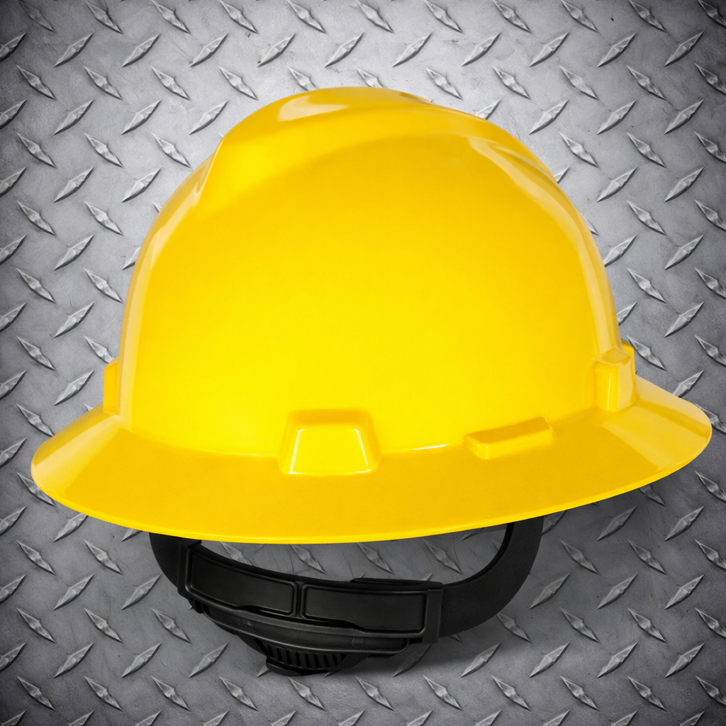 MSA V-Gard® Class E Polyethylene Hard Hat With Full Brim And Fas-Trac®
