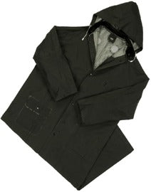 PIP Global Safety® 2X Black Base35FR™ 0.35 mm Polyester And PVC Rain Coat