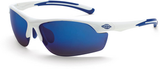 Radians AR3 White Safety Glasses With Blue Polycarbonate And Hard Coat/Mirrored Lens
