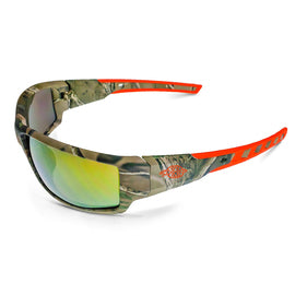 Radians Cumulus Camo Safety Glasses With Gold Polycarbonate And Hard Coat/Mirrored Lens