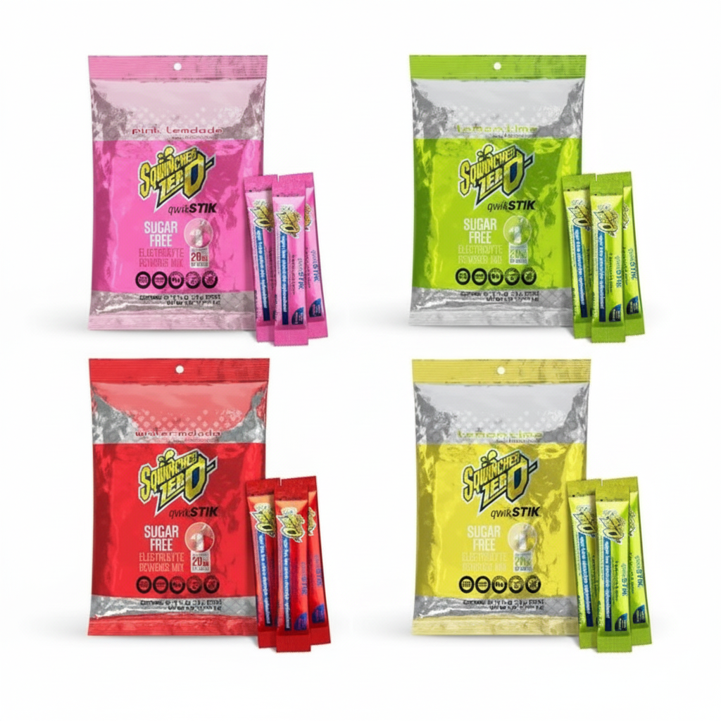 Sqwincher® .11 Ounce Flavor Qwik Stik® ZERO Powder Concentrate Package Sugar Free/Low Calorie Electrolyte Drink (50 Per Pack)